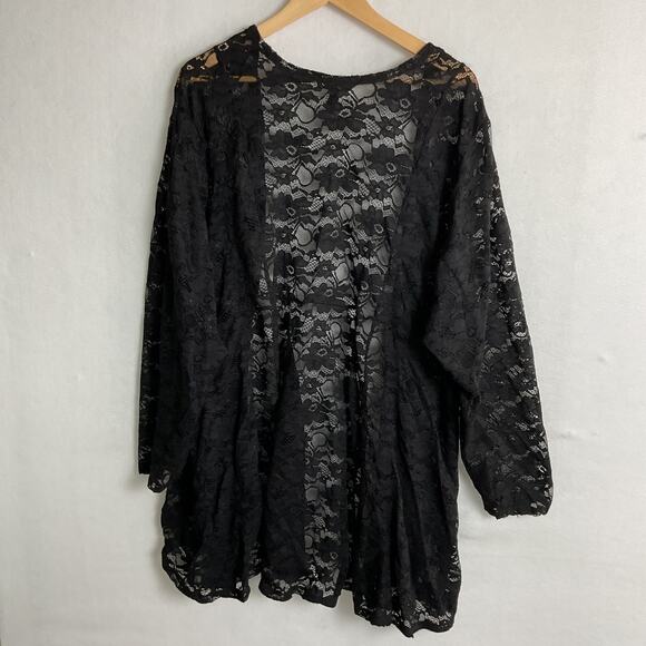 Torrid Black Lace Fit Flare Kimono Cover Up Size 4 - Picture 2 of 6